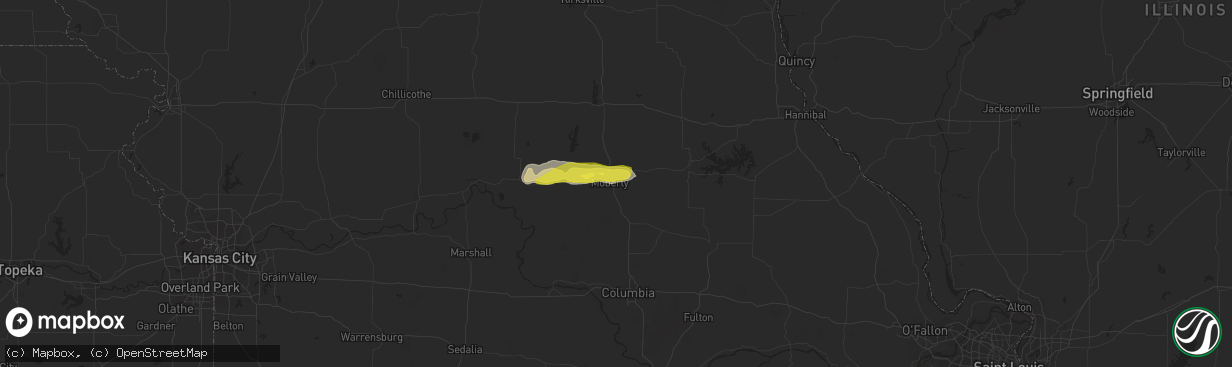 Hail map in Moberly, MO on May 22, 2017