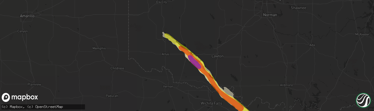 Hail map in Snyder, OK on May 22, 2017