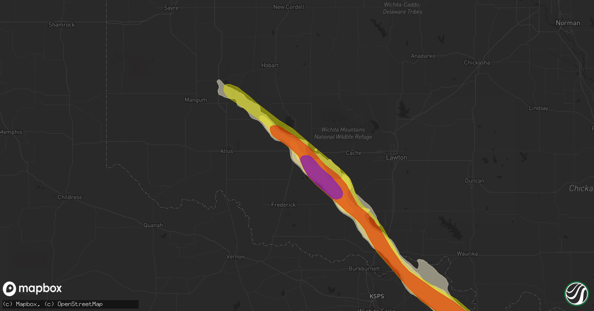 Hail map in Snyder, OK on May 22, 2017