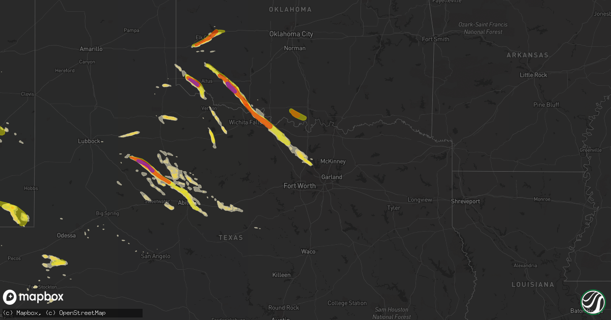 Hail map on May 22, 2017