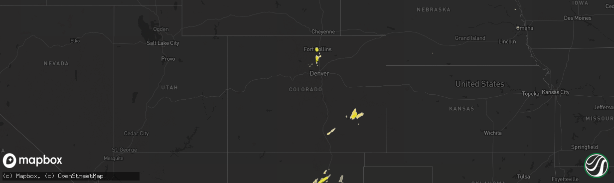 Hail map in Colorado on May 22, 2018