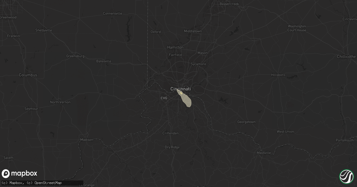 Hail map in Covington, KY on May 22, 2018