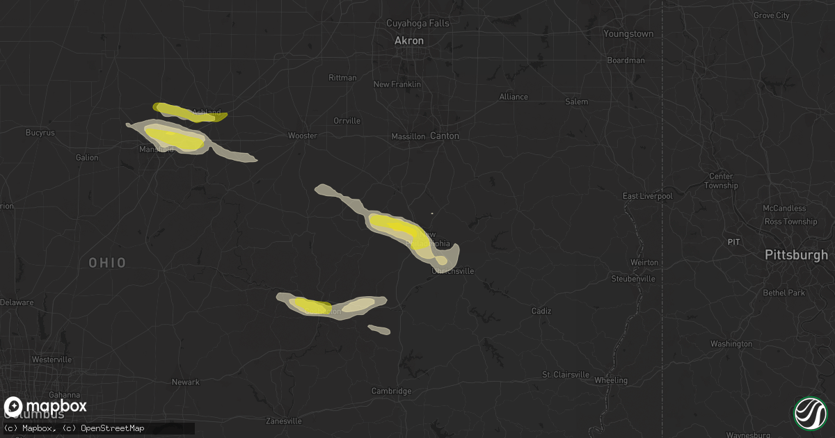 Hail map in Dover, OH on May 22, 2018
