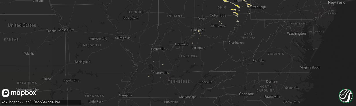 Hail map in Kentucky on May 22, 2018