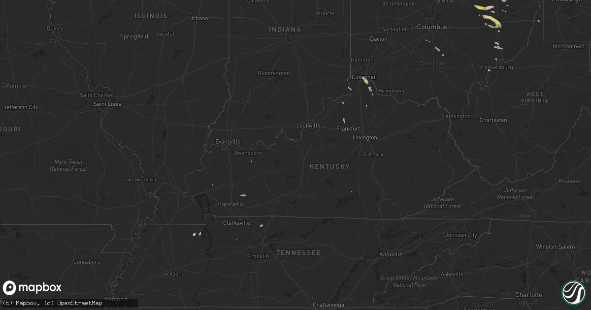 Hail map in Kentucky on May 22, 2018