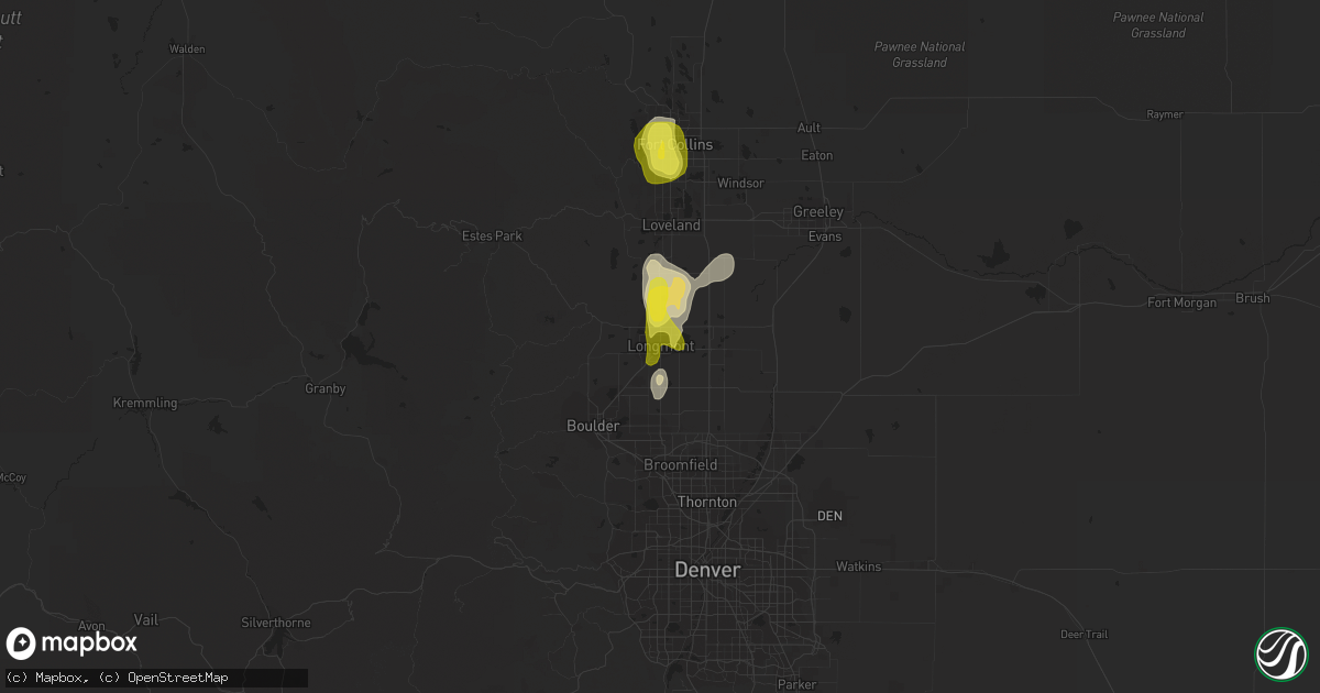 Hail map in Longmont, CO on May 22, 2018