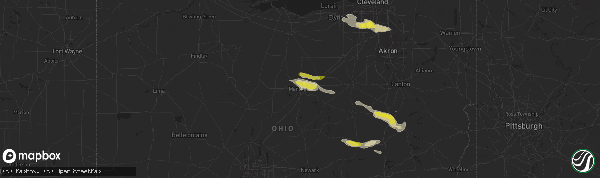 Hail map in Mansfield, OH on May 22, 2018