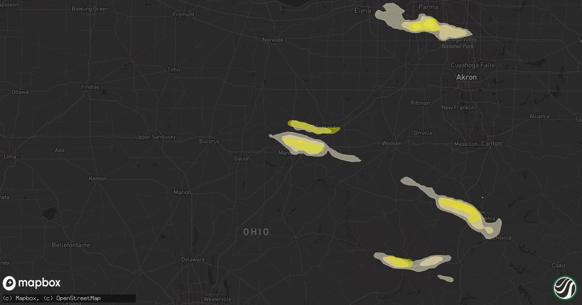 Hail map in Mansfield, OH on May 22, 2018