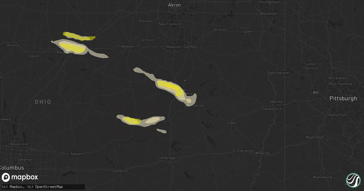 Hail map in New Philadelphia, OH on May 22, 2018