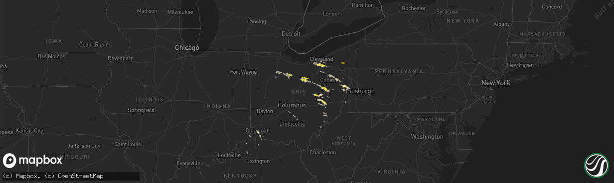 Hail map in Ohio on May 22, 2018