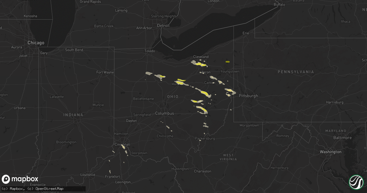 Hail map in Ohio on May 22, 2018