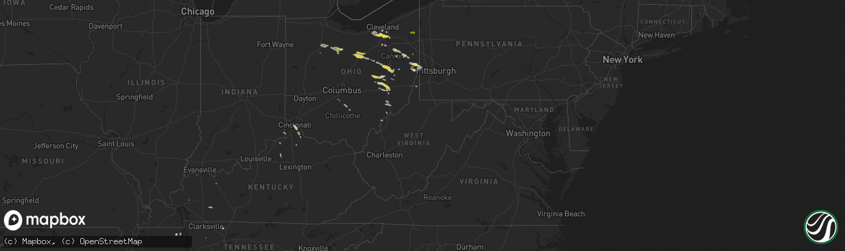 Hail map in West Virginia on May 22, 2018