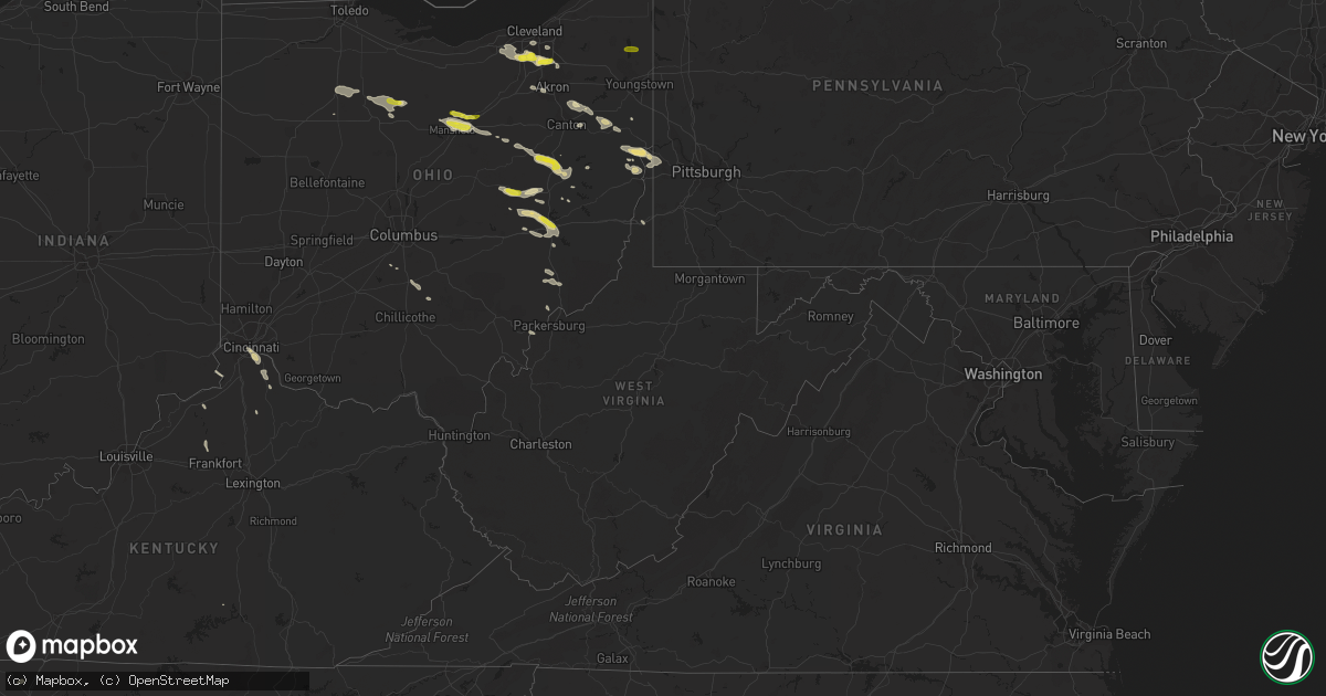 Hail map in West Virginia on May 22, 2018