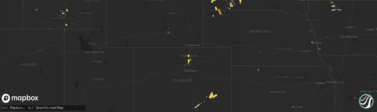 Hail map on May 22, 2018