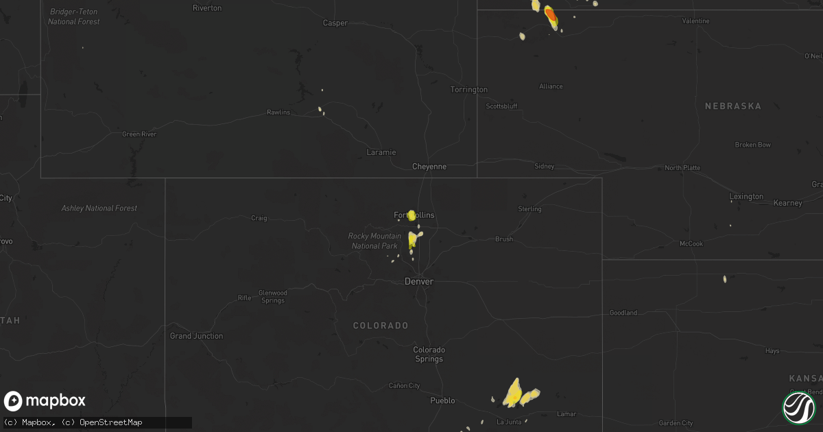 Hail map on May 22, 2018