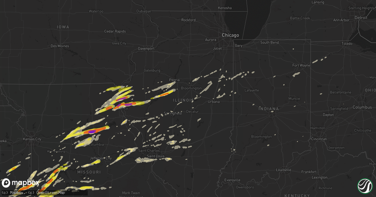 Hail map in Illinois on May 22, 2019