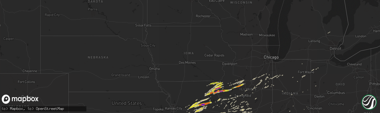 Hail map in Iowa on May 22, 2019