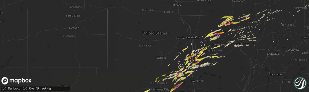 Hail map in Kansas on May 22, 2019