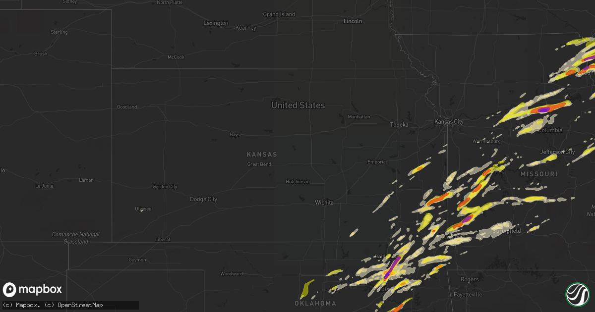 Hail map in Kansas on May 22, 2019