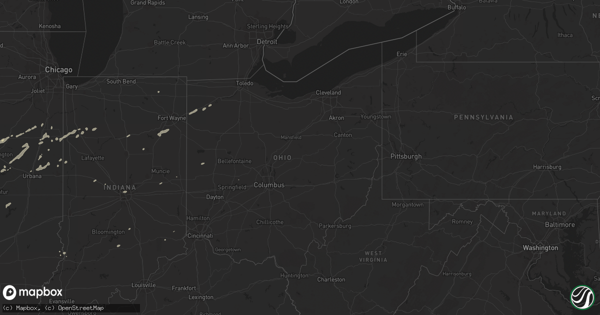 Hail map in Ohio on May 22, 2019