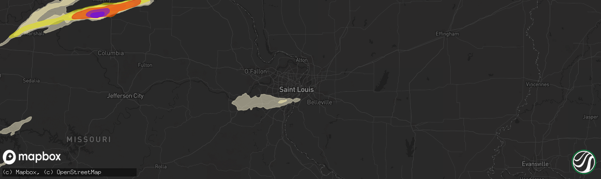 Hail map in Saint Louis, MO on May 22, 2019