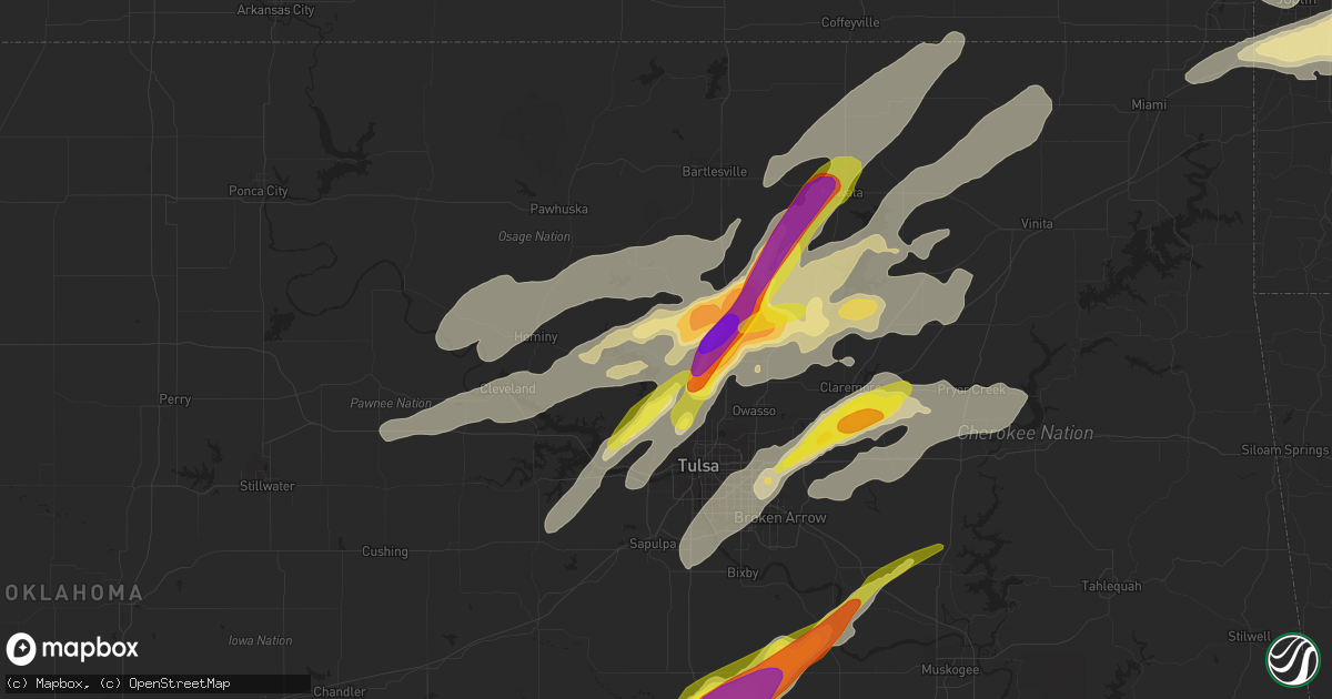 Hail map in Skiatook, OK on May 22, 2019
