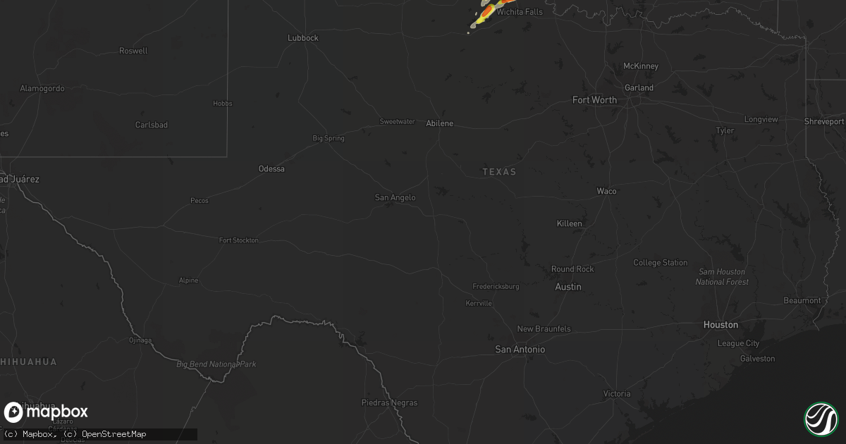 Hail map in Texas on May 22, 2019