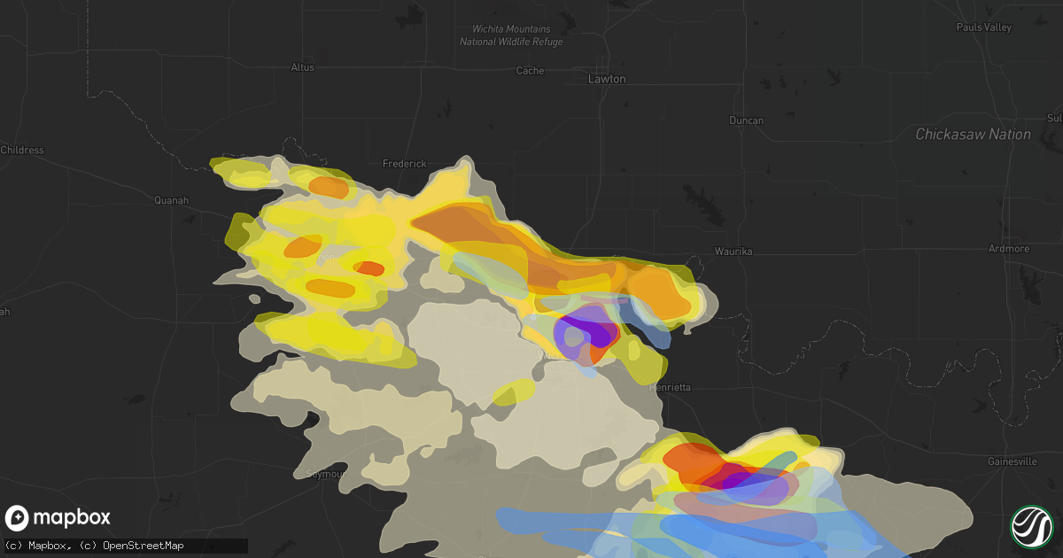 Hail map in Burkburnett, TX on May 22, 2020