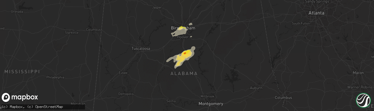 Hail map in Calera, AL on May 22, 2020