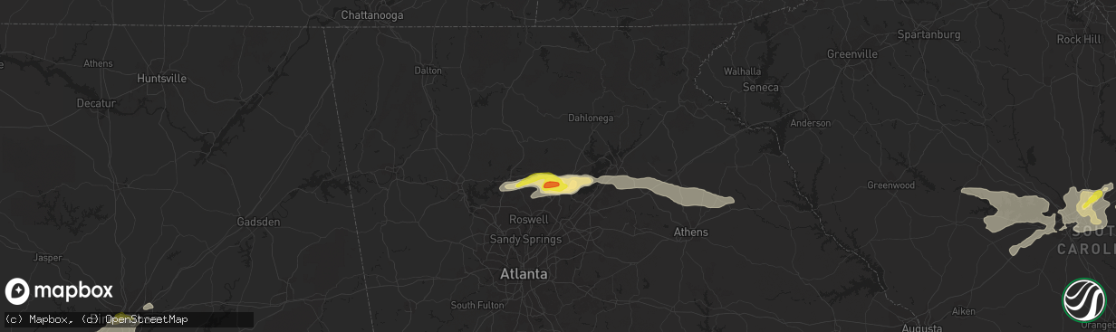 Hail map in Cumming, GA on May 22, 2020