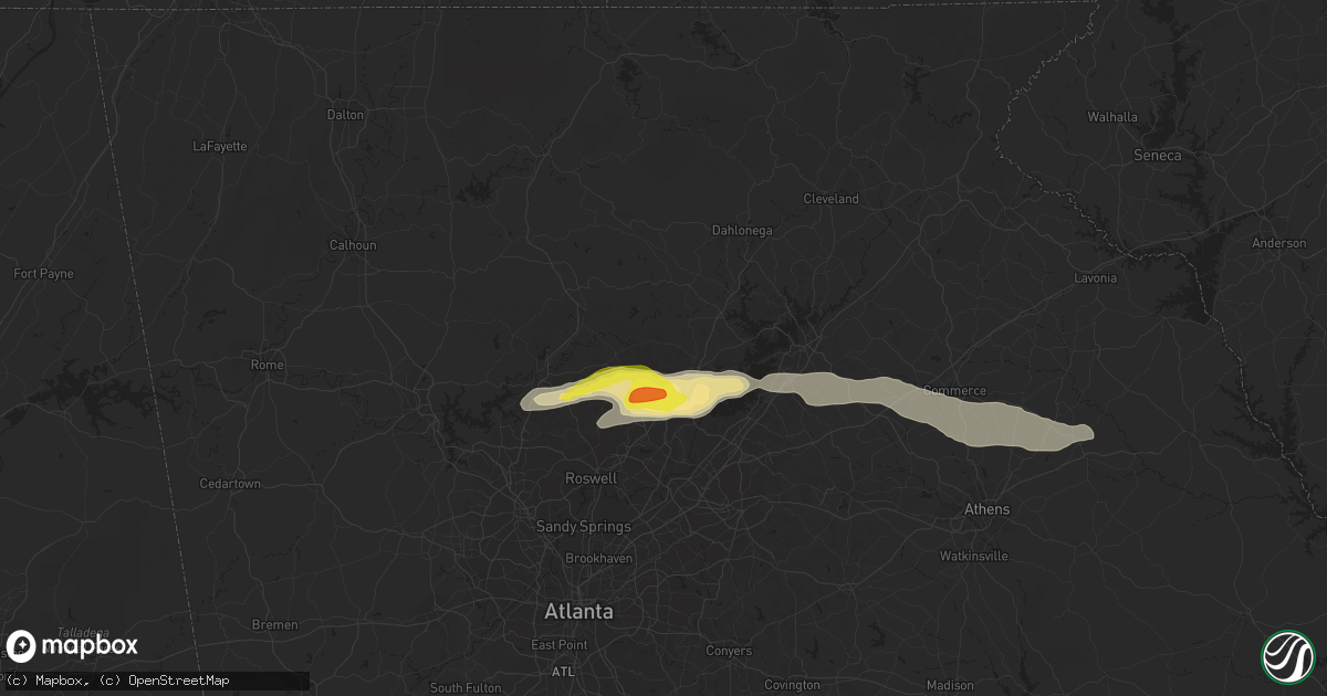 Hail map in Cumming, GA on May 22, 2020