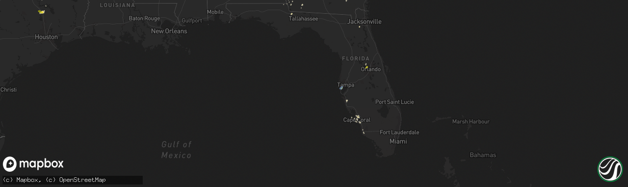 Hail map in Florida on May 22, 2020