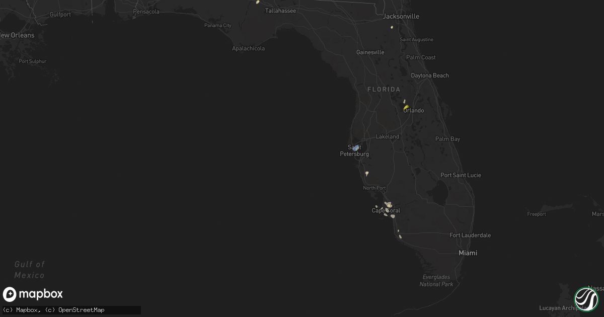 Hail map in Florida on May 22, 2020