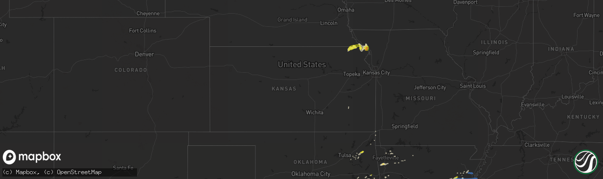 Hail map in Kansas on May 22, 2020
