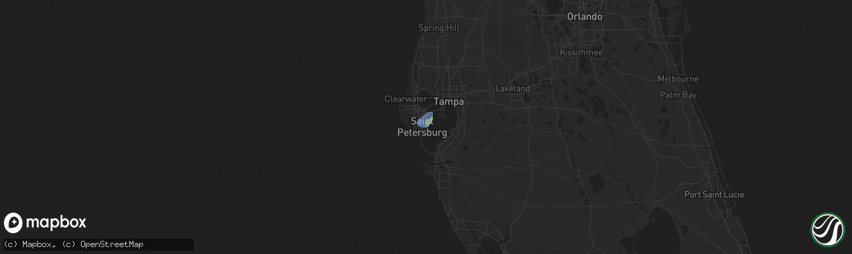 Hail map in Saint Petersburg, FL on May 22, 2020