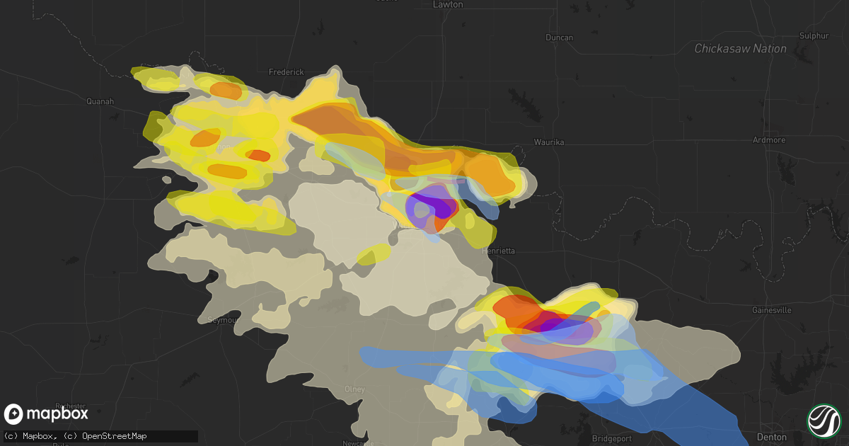 Hail map in Wichita Falls, TX on May 22, 2020