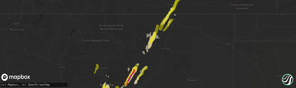 Hail map in Cimarron, NM on May 22, 2021