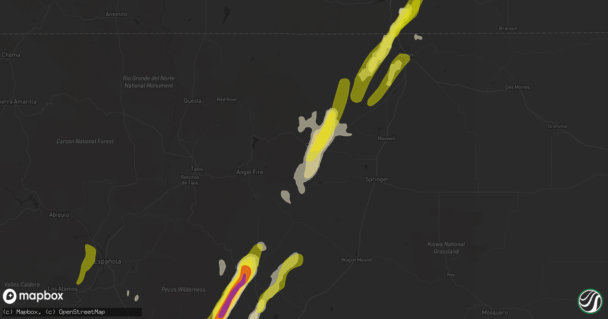 Hail map in Cimarron, NM on May 22, 2021