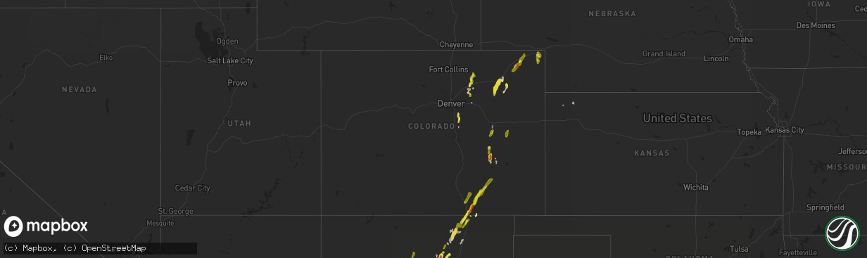 Hail map in Colorado on May 22, 2021