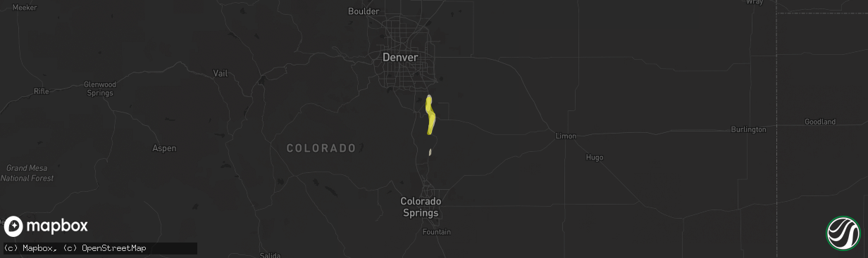 Hail map in Franktown, CO on May 22, 2021