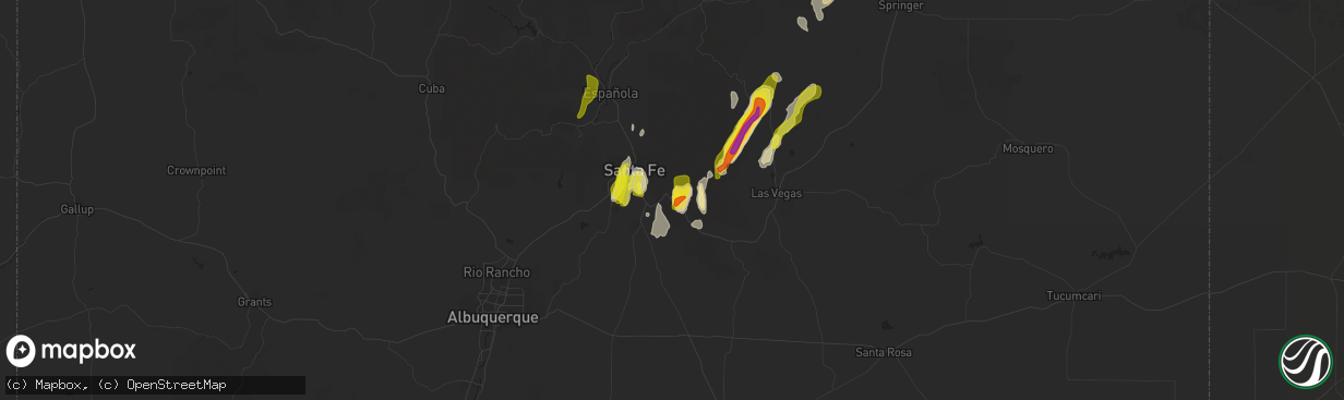 Hail map in Glorieta, NM on May 22, 2021