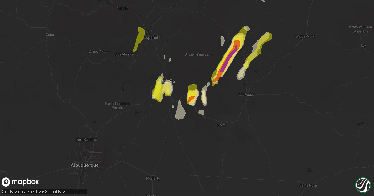 Hail map in Glorieta, NM on May 22, 2021