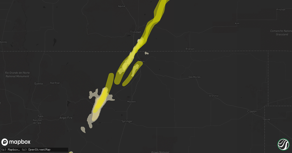 Hail map in Raton, NM on May 22, 2021