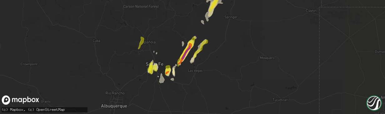 Hail map in Sapello, NM on May 22, 2021