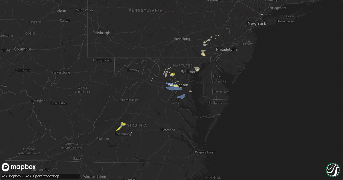 Hail map in Maryland on May 22, 2022