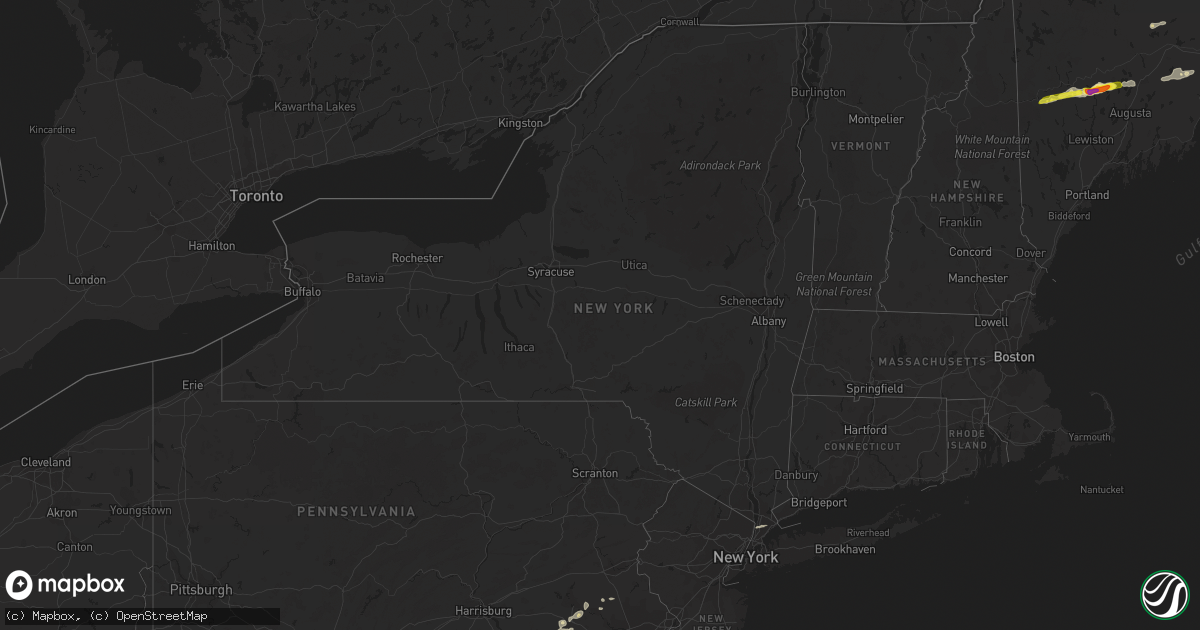 Hail map in New York on May 22, 2022