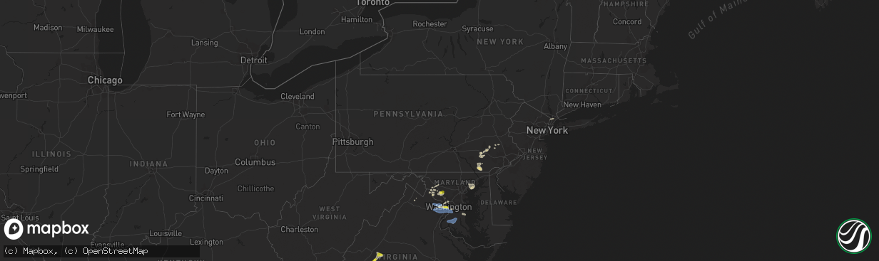 Hail map in Pennsylvania on May 22, 2022