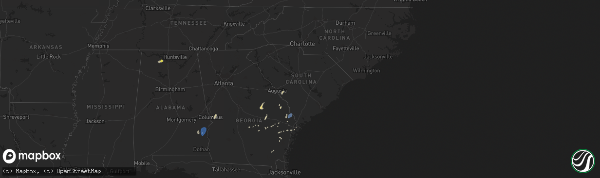 Hail map in South Carolina on May 22, 2022