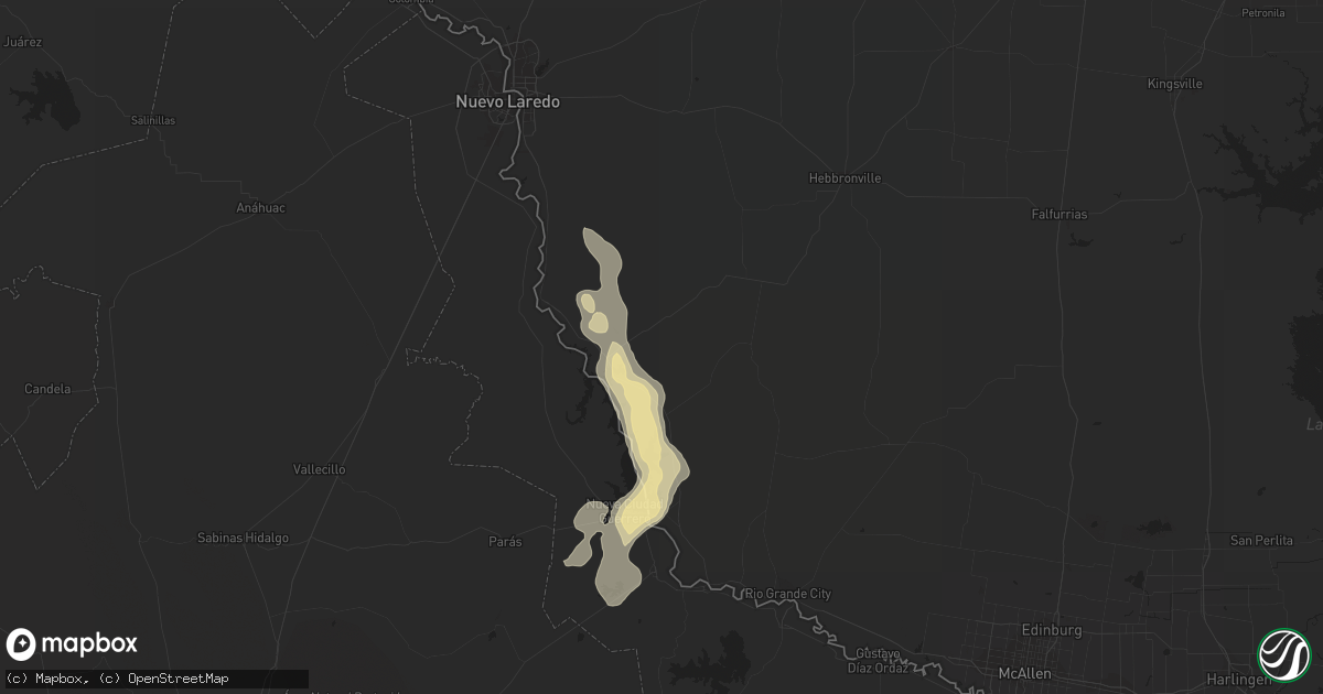 Hail map in Zapata, TX on May 22, 2022