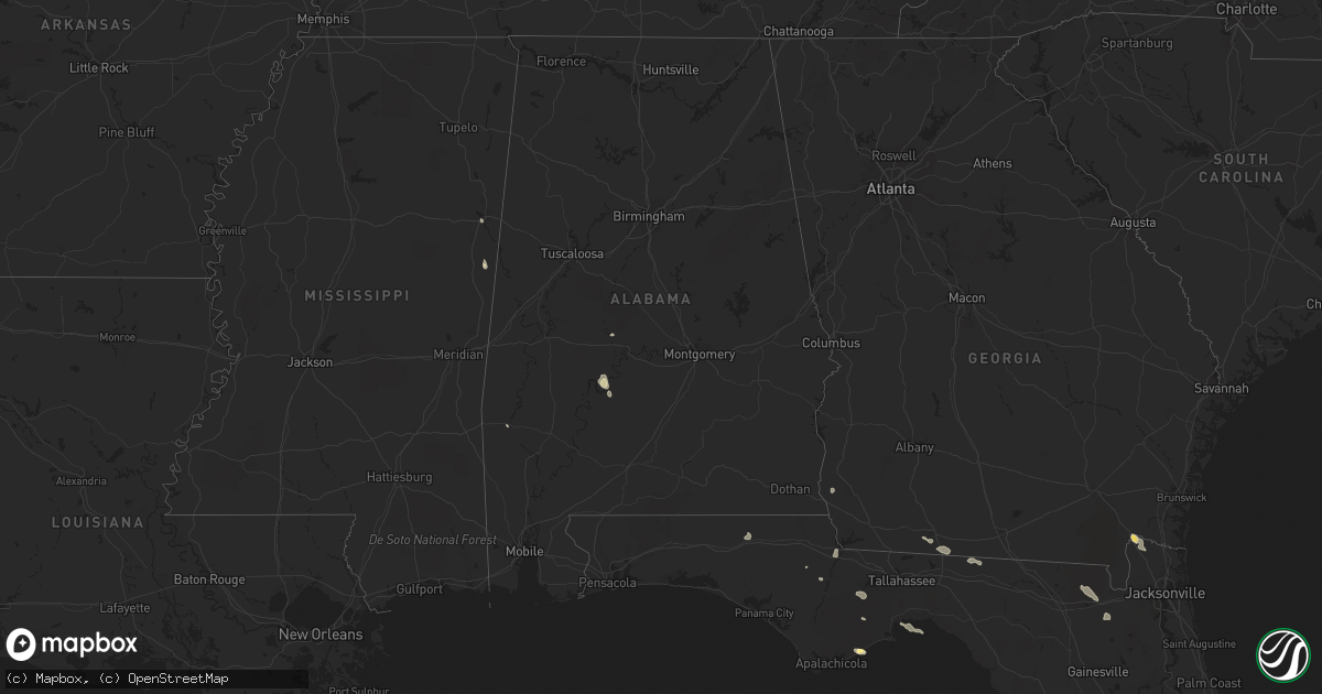 Hail map in Alabama on May 22, 2023